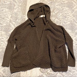RD Style M Mocha Hooded Fly Away Cardigan